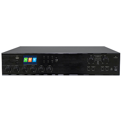картинка ITC T-2240UC 2-канальный матричный цифровой микшерный усилитель 2*240 Вт с Bluetooth, тюнером и MP3 от компании Intant